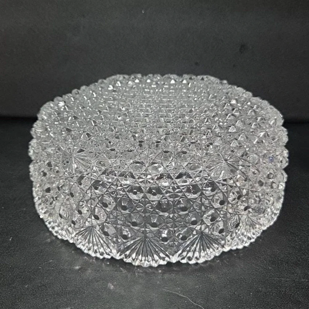 Hoya Japan‎ Crystal Round Serving Bowl, Vintage Dining Glassware, Centerpiece